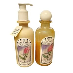 Sarah Michaels Vintage Sealed Rose Mist Lotion & Body Wash Collector Display NEW